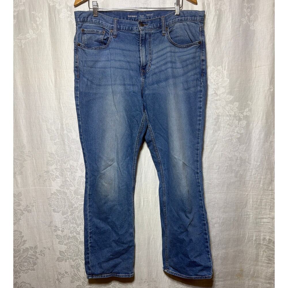 Old Navy Boot Cut Jeans 36x32 Built in Flex Cotton Stretch Mid Wash